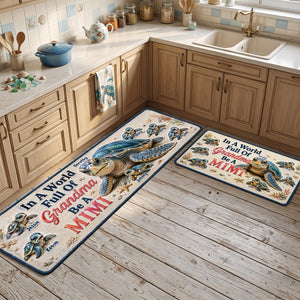 Sea Turtle Family Runner Rug - Personalized Gifts For Grandma 04huta270826-Homacus