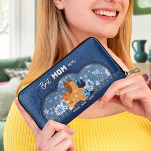 Personalized Gifts For Mom Twill Faux Leather Wallet Best Dog Mom Ever 01NADT030425-Homacus