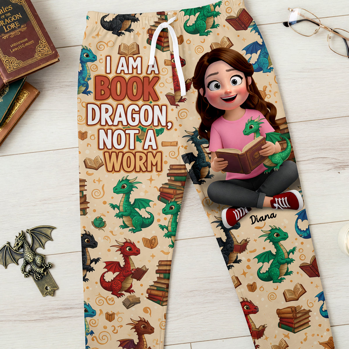 Book Dragon Pajama Pants - Personalized Gifts For Book Lovers 05naqn171225-Homacus