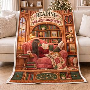 Book Girl Blanket - Personalized Gifts For Book Lovers 03hatn151026