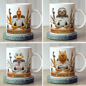 Funny Overworked Animal Office Coffee Mug - Personalized Gifts For Officers 05TOLU1311425-Homacus