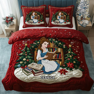 Holiday Reading Nook Quilt Set Special Line - Personalized Christmas Gift For Book Lovers 04NALU080925-Homacus