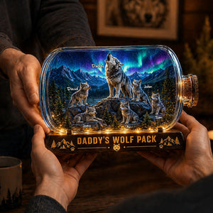 Wolf Dad and Kids Acrylic Plaque - Personalized Gifts For Dad 04tolu280426-Homacus