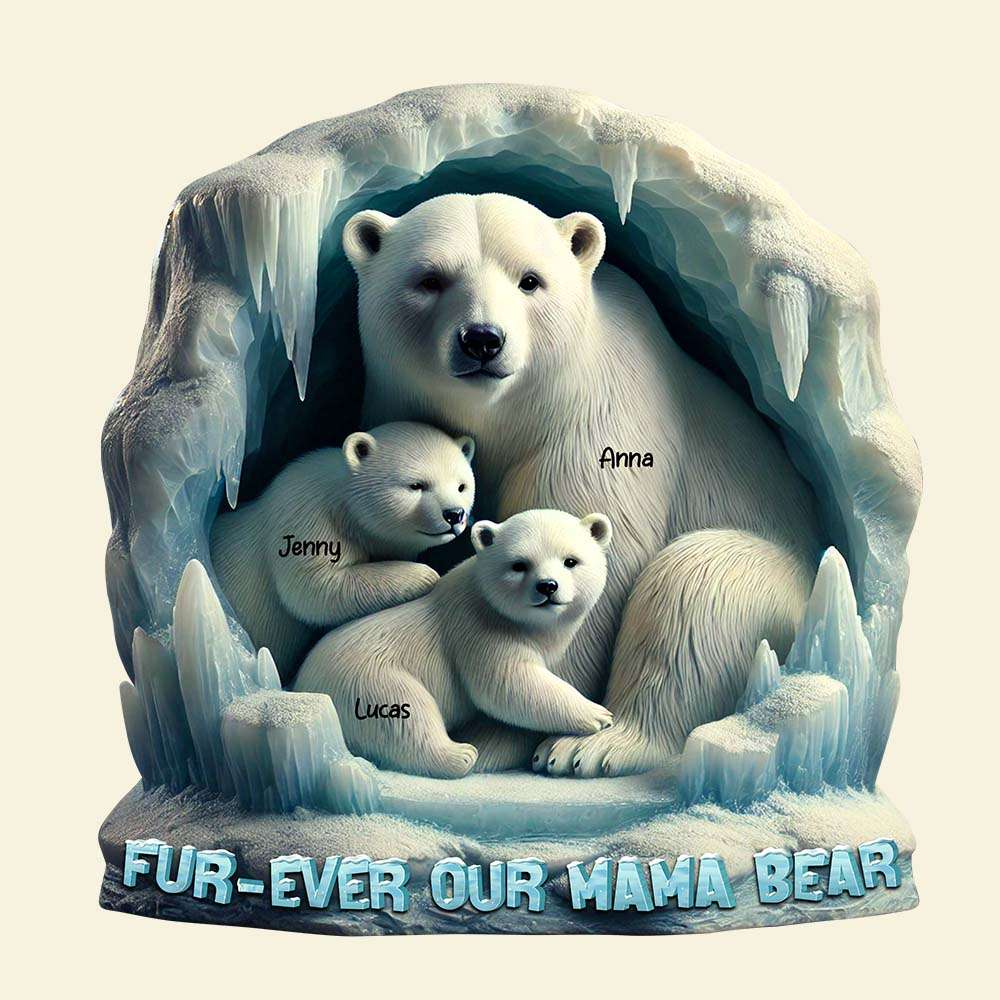 Personalized Gifts For Mom Acrylic Plaque, Polar Bear 02QHTN030425-Homacus