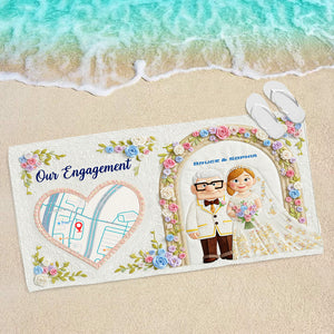 Romantic Engagement Beach Towel - Personalized Wedding Gifts For Couple 05OHLU140725-Homacus