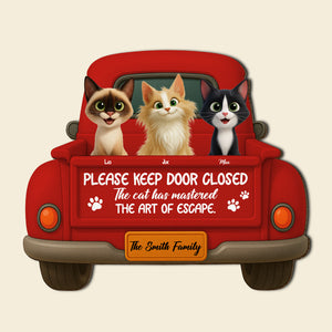 Mastered The Art Of Escape Wood Sign Personalized Funny Gifts For Cat Lovers 01pgtn300625-Homacus