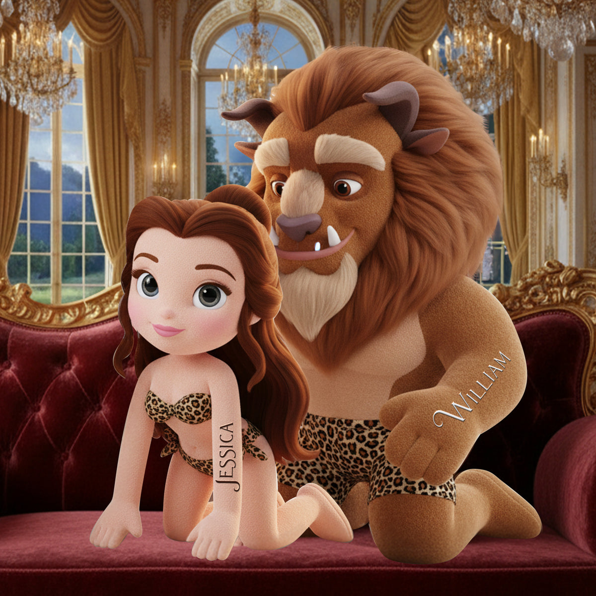 Leopard Style Couple Pillow - Personalized Gifts For Couple 08PGLU281125-Homacus