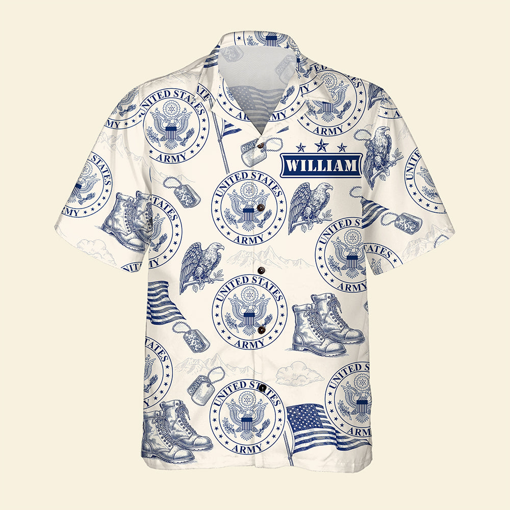 Bold Patriotic Hawaiian Shirt - Personalized Gifts For Soldier 02huqn210625-Homacus