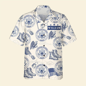 Bold Patriotic Hawaiian Shirt - Personalized Gifts For Soldier 02huqn210625-Homacus