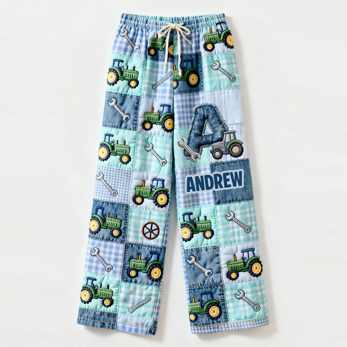 Alphabet Initial Letters Pajama Pants Personalized Gifts For Tractor Lovers 04patn160126-Homacus