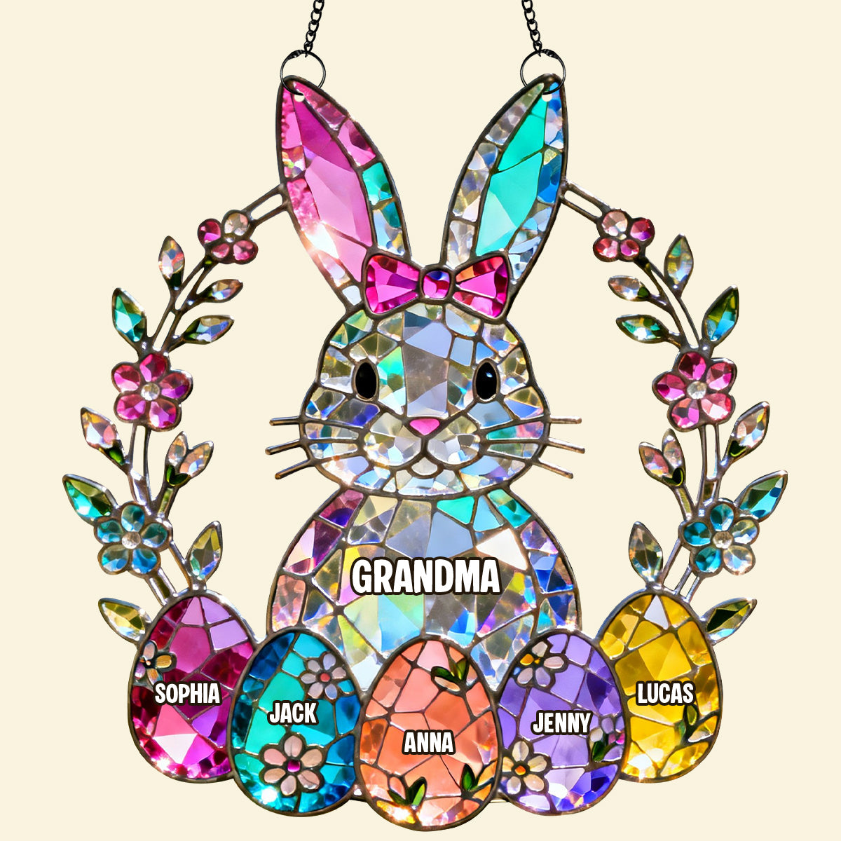 Personalized Easter Gifts For Grandma Suncatcher Ornament 01natn060226-Homacus