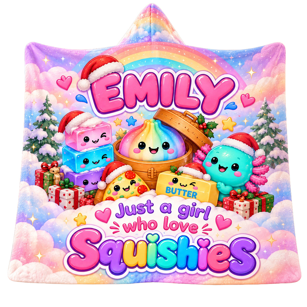 Just A Girl Who Love Squishies Lovely Hood Blanket - Personalized Christmas Gifts For Squishy Lovers 03nata261026-Homacus