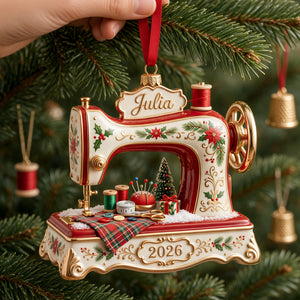 Sew Merry & Bright Christmas Ornament - Personalized Gifts For Sewing Lovers 01PGLU141026-Homacus