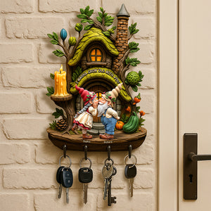 Kissing Gnome Couple Key Hanger Personalized Gifts For Couple 04QHQN230525-Homacus