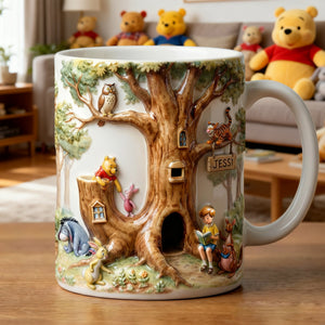 Cute Tree House Alphabet Initial Letter Coffee Mug - Personalized Gifts 03QHLU150126-Homacus