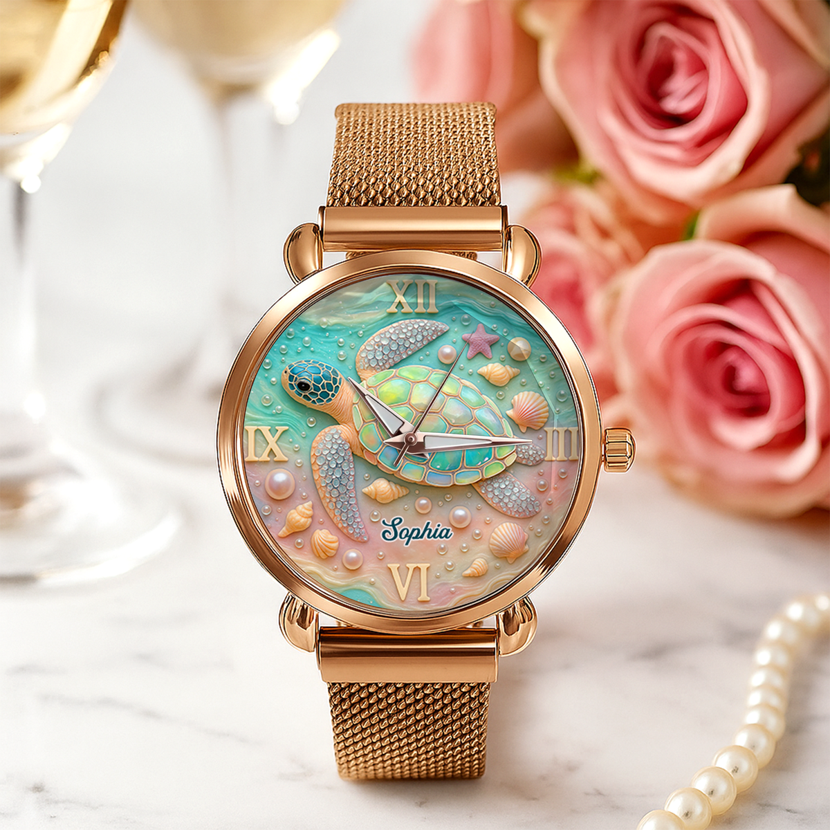 Turtle Mesh Strap Quartz Watch - Personalized Gifts For Turtle 05PGPU100725-Homacus