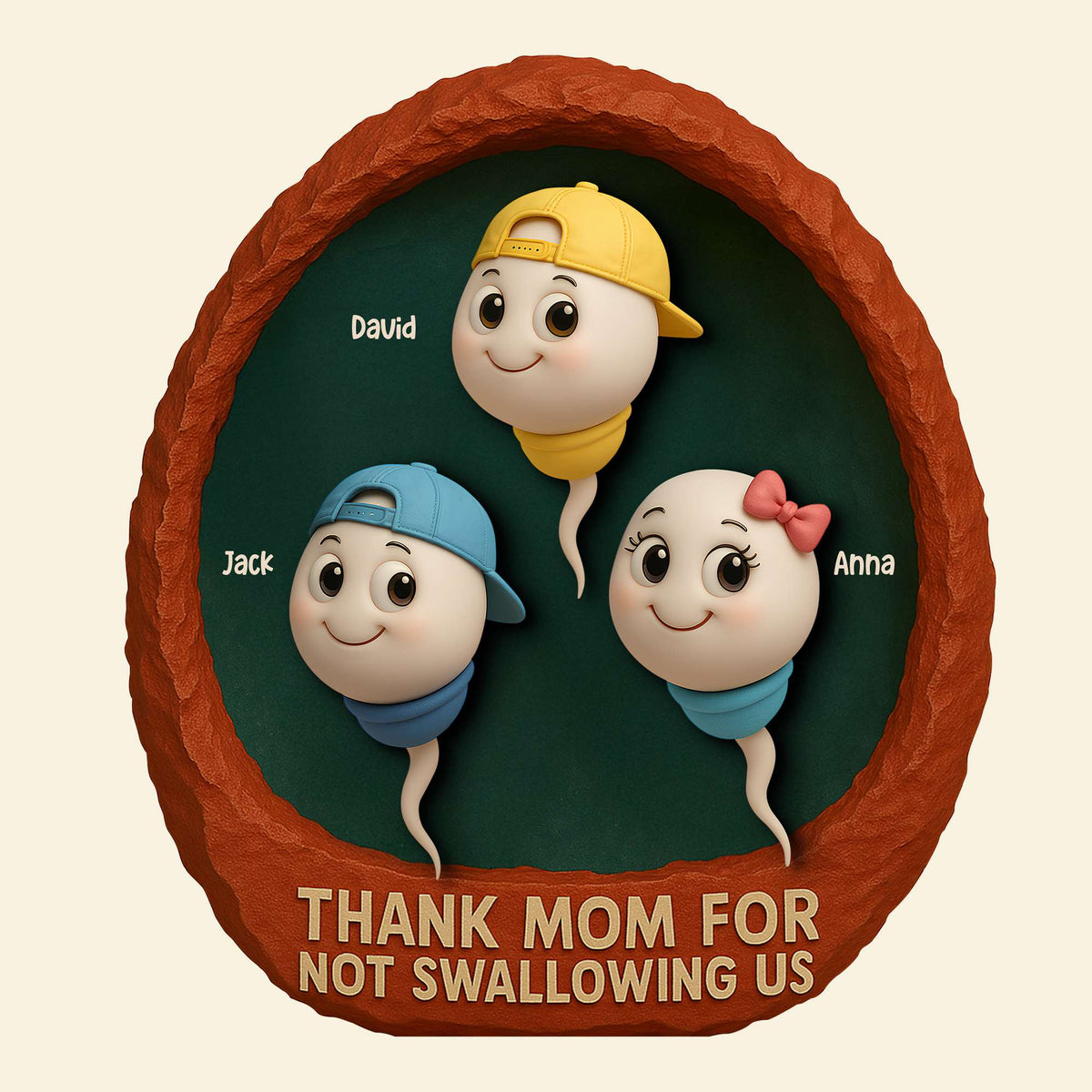 Personalized Gifts For Mom Plaque Thank You For Not Swallowing Us Funny Kids 01OHTN140425-Homacus