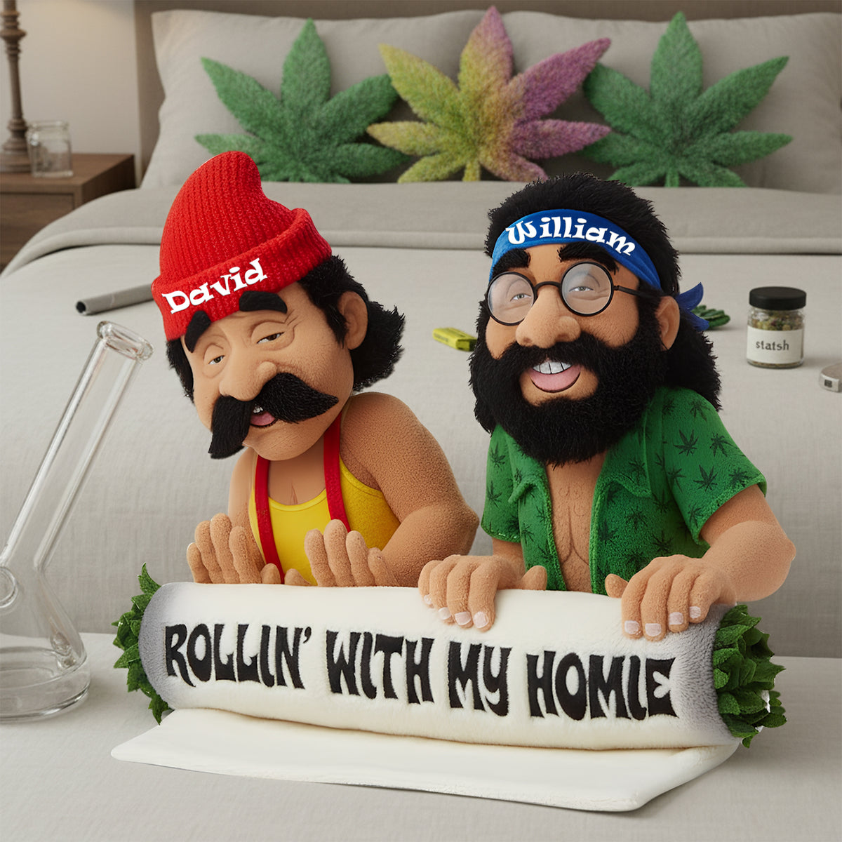 Stoners Comedy Duo Pillow - Personalized Gifts For Friends 03TOLU181125-Homacus
