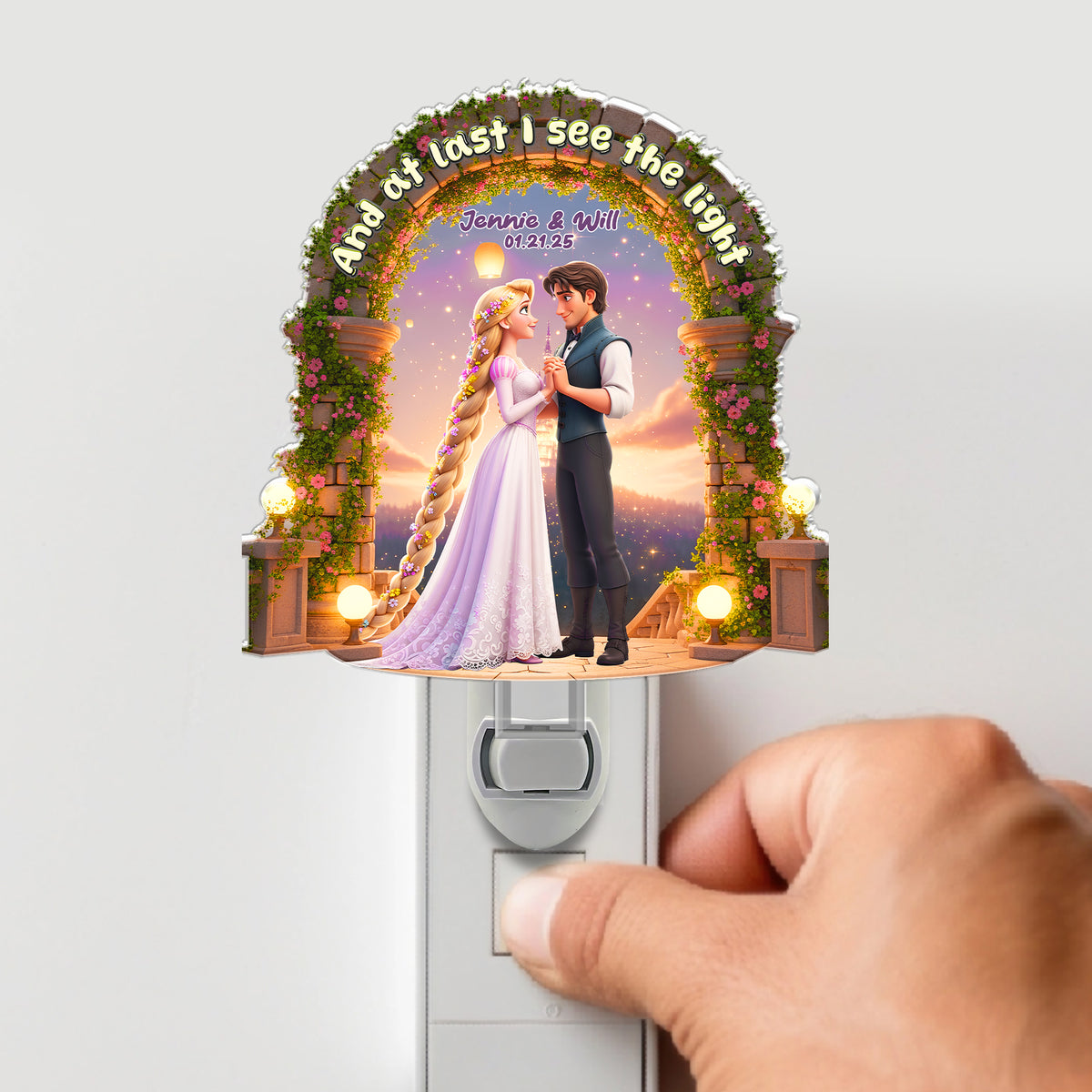 Fairy Tale Love Acrylic Night Light Personalized Gift For Couple 03PGLU280625-Homacus