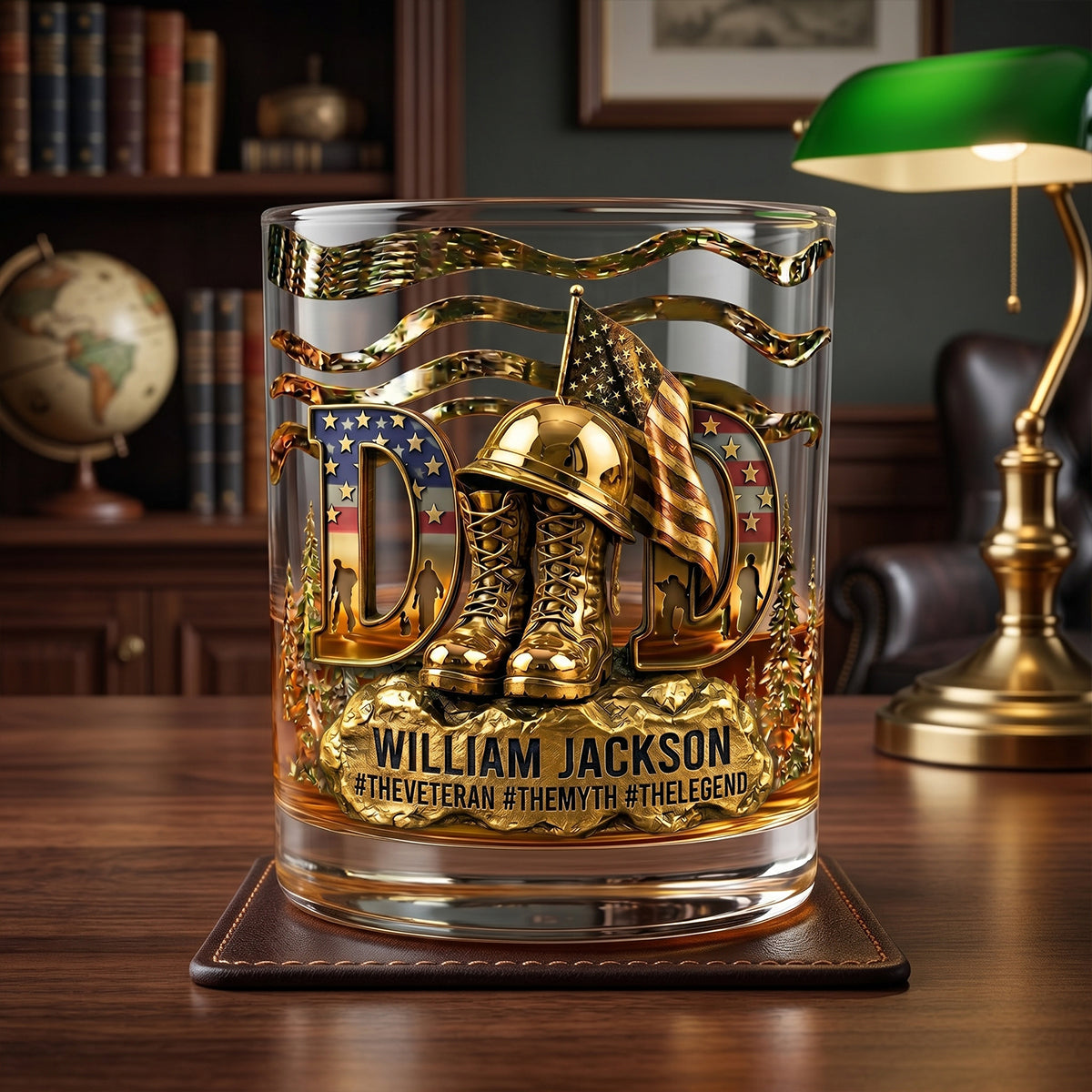 Proud Veteran Dad Drinking Glass - Personalized Gifts For Dads 03tgtn070526-Homacus