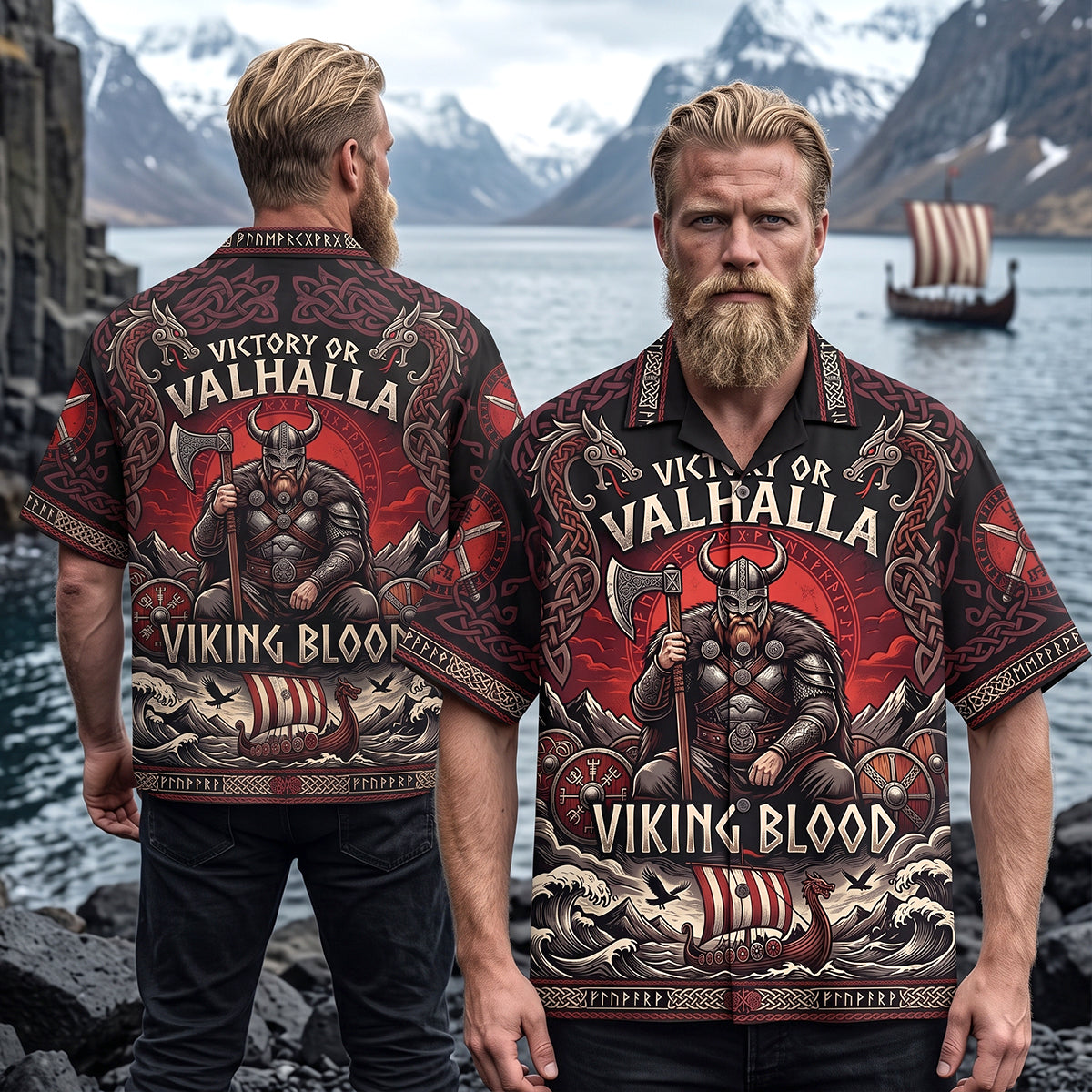 Viking Blood Hawaiian Shirt - Personalized Gifts 01patn170726-Homacus