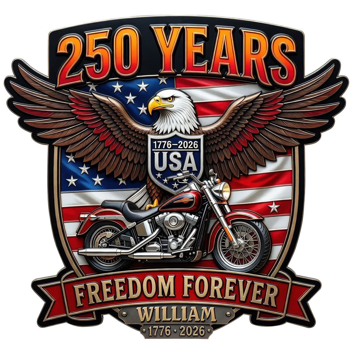 Bikers Ride Free Metal Sign - Personalized 250th Anniversary Gift For Bikers 05TOQN160626