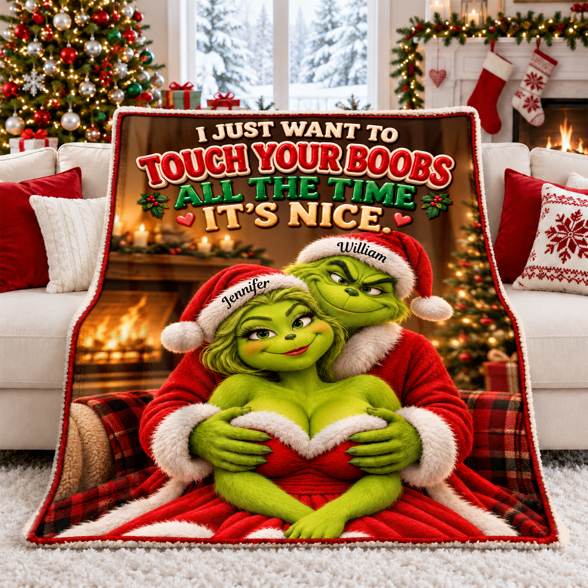 Funny Mischief Couples Blanket - Personalized Christmas Gifts For Couples 06naqn101026-Homacus