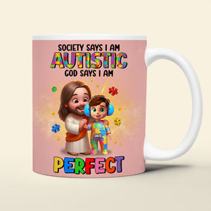 Personalized Gifts For Autism Kid Mug, God Protect Him/ Her In His Arms 01qhtn050325-Homacus