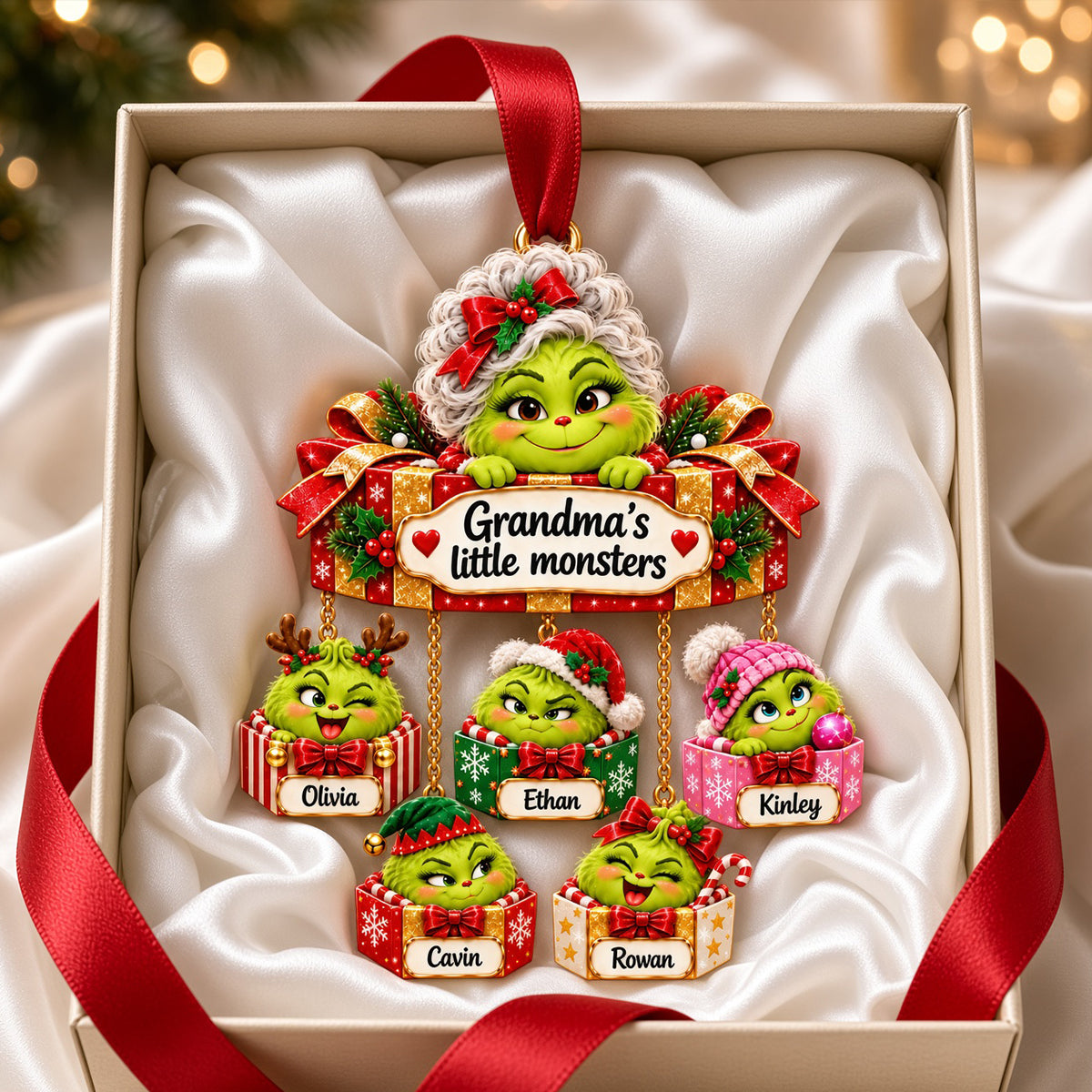 Grandma’s Little Monsters Acrylic Ornament - Personalized Gifts For Grandma 01TOTN201026-Homacus