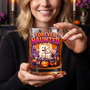 Forever Couple Halloween Round Glass - Personalized Gifts For Couple 07TOQN010826-Homacus