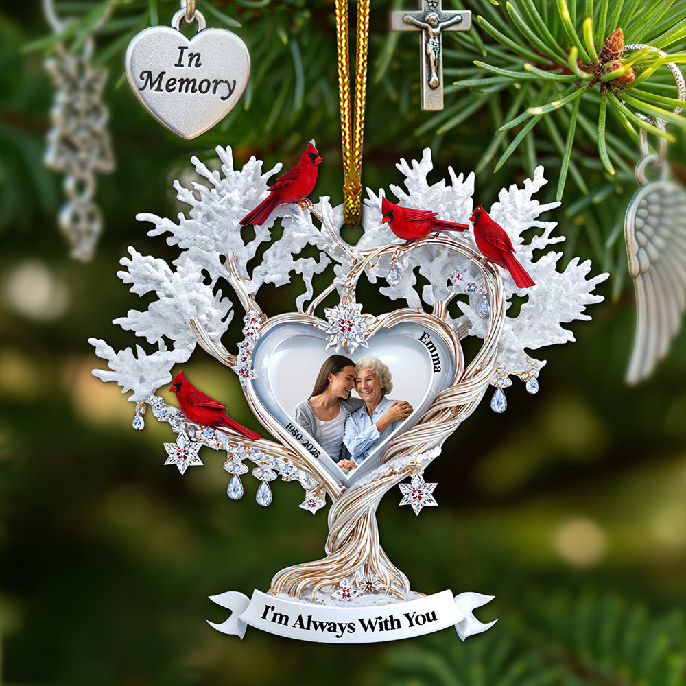 Cardinal Memory Custom Photo Ornament - Personalized Memorial Gift For Loved Ones 01TGLU180825-Homacus