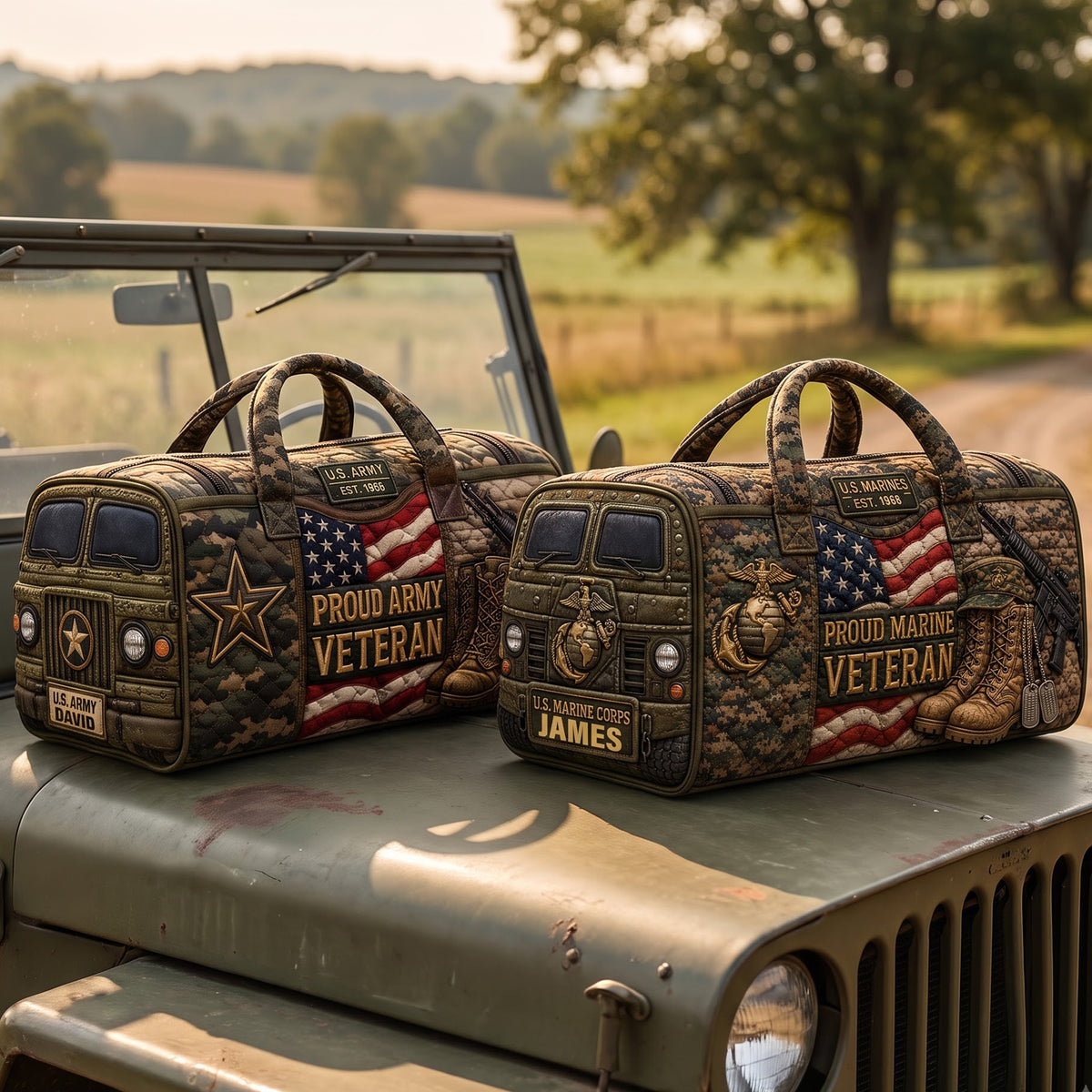 Military Quilted Duffle Bag - Personalized Gift For Veterans 01paqn140826