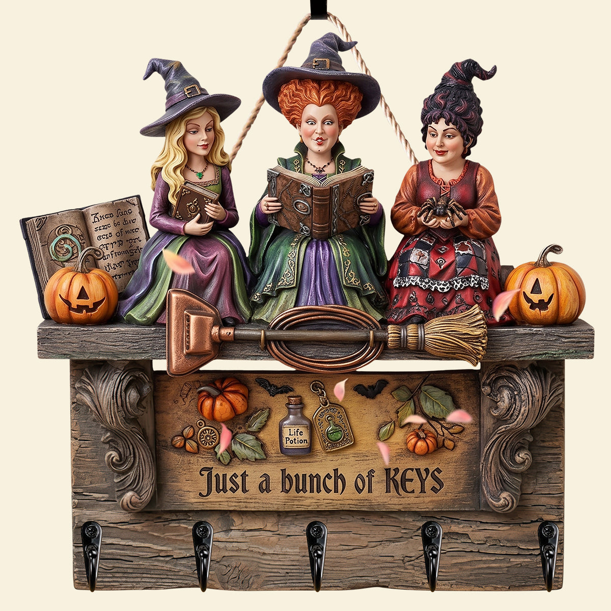 Sassy Triple Witch Key Hanger, Personalized Gifts For Witch Lovers 03qhdt250726-Homacus