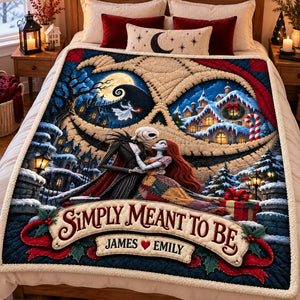 Gothic Soulmates Couple Blanket - Personalized Gift For Couples 01HALU161026-Homacus