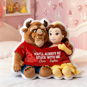 Fairy Tale Couple In Cute Shirt Shaped Pillow, Personalized Gifts For Couple 03QHLU111225-Homacus