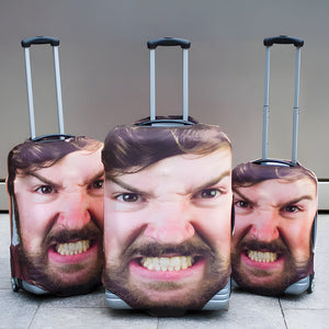Custom Photo Luggage Cover, Funny Gift For Upcoming Trips-Homacus