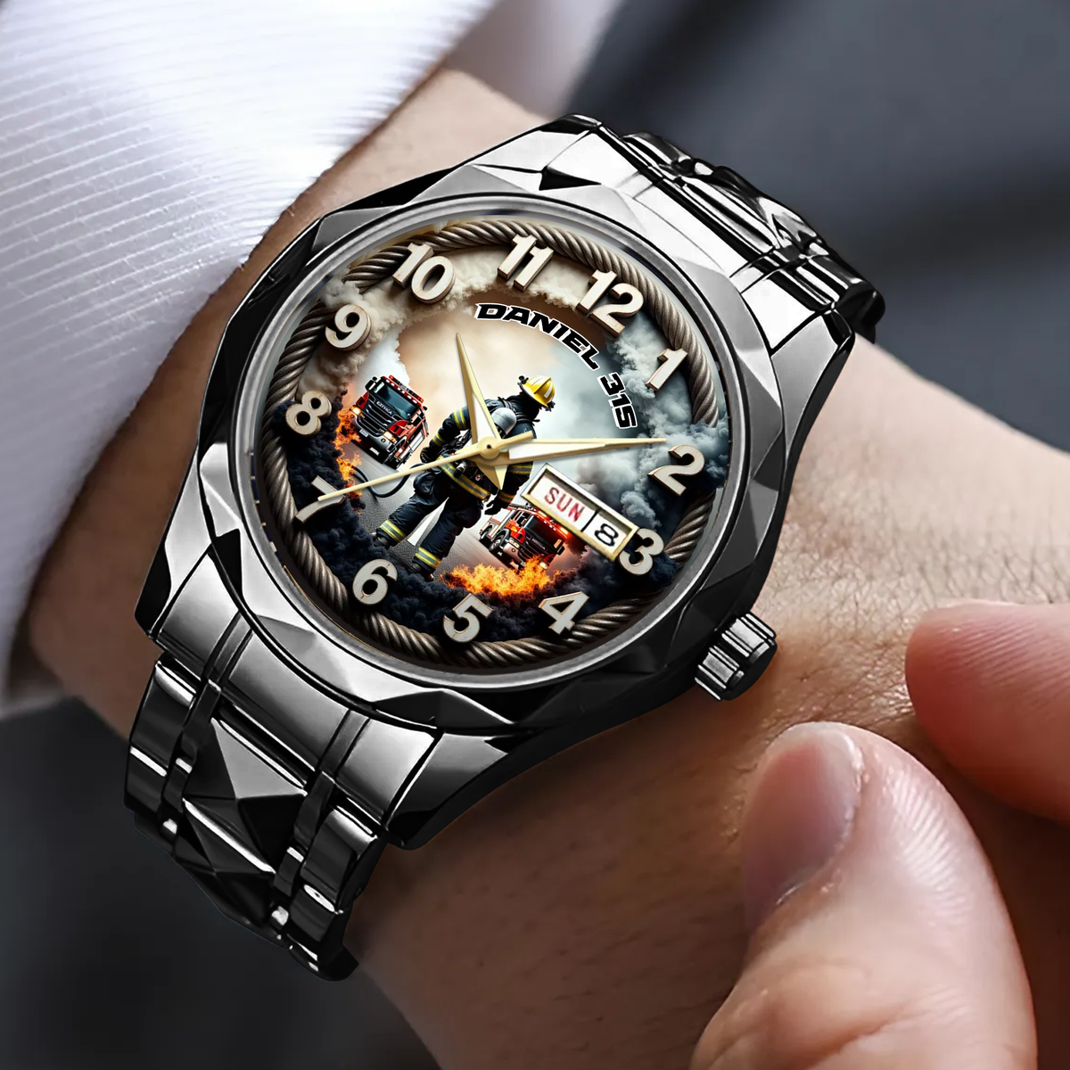 Hero Firefighter Men's Watch Personalized Gifts for Firefighters 03HULU240725-Homacus