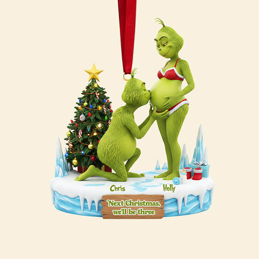 Personalized Gifts For Christmas, Couple Pregnant Couple Acrylic Ornament 01ohta300925-Homacus