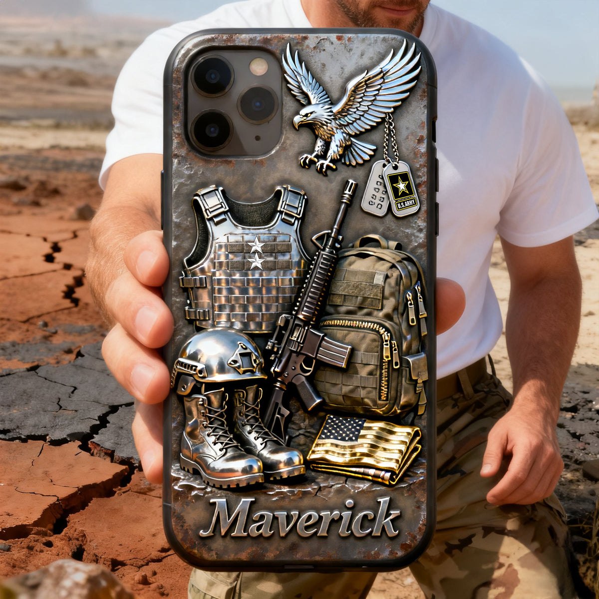 Patriotic Veteran Phone Case – Personalized Gift For Veteran 06TGLU090226-Homacus