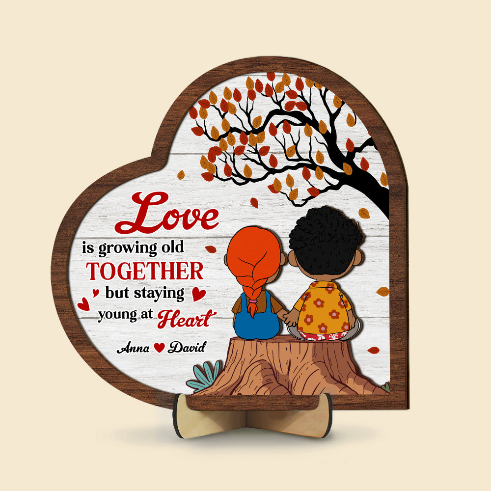 Personalized Gifts For Couple Wood Sign 05katn241224hg Love Is Growing Old Together-Homacus