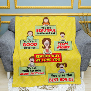 Personalized Gifts For Mom Blanket - Reason Why We Love You 02TOLU100325HG-Homacus