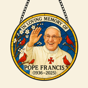 In Loving Memories Of Pope Francis Stained Glass Ornament 03tgtn220425-Homacus