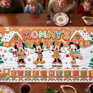 Our Gingerbread Family Quilted Table Runner - Personalized Gifts For Moms 01PATA220826