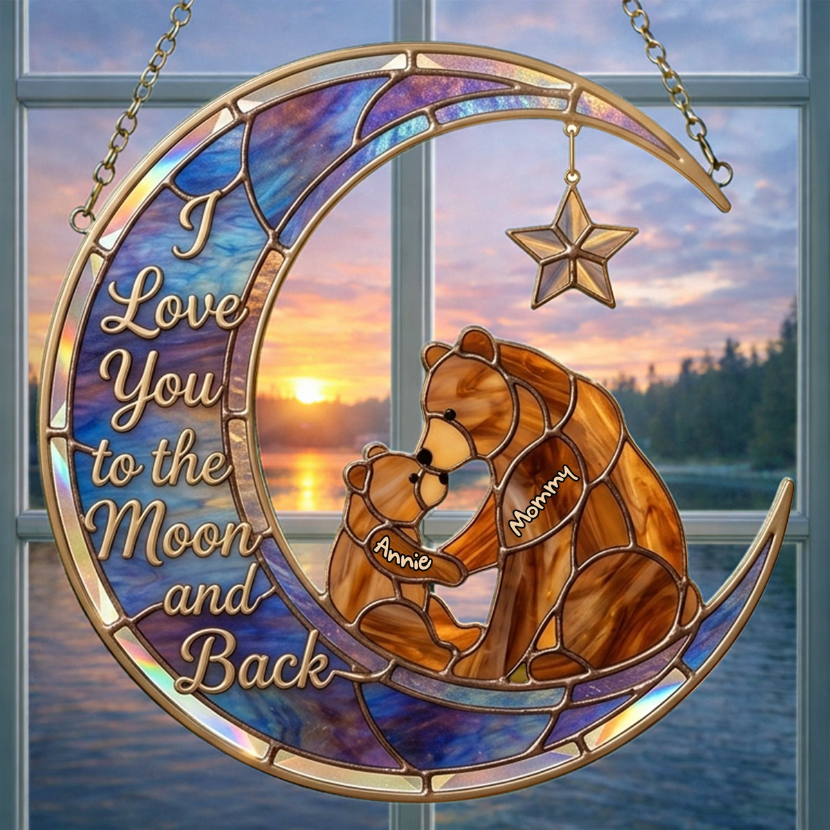 Proud Mama Bear Suncatcher - Personalized Gifts For Mom 05KILU030326-Homacus
