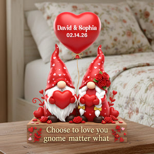 Cute Gnome Couple Acrylic Plaque - Personalized Anniversary Gift For Couples 08HYLU261125-Homacus