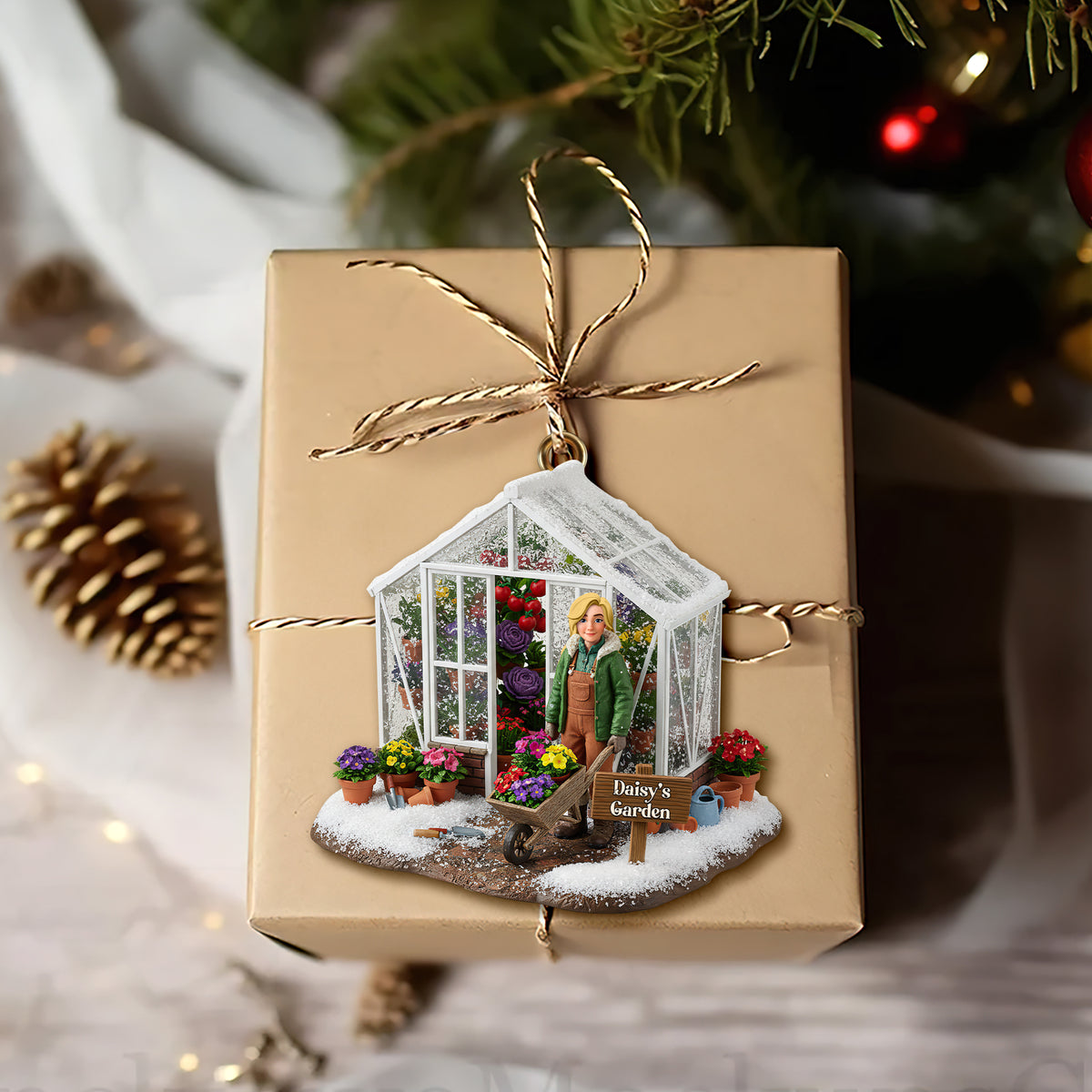 Festive Greenhouse Acrylic Ornament - Personalized Christmas Gift For Gardeners 01HULU240925-Homacus
