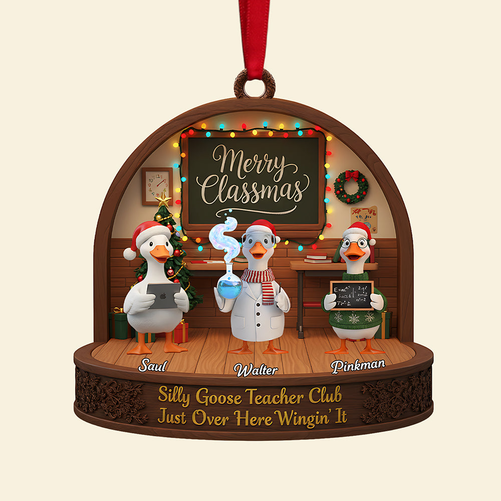 Teacher Goose Coworker Acrylic Christmas Ornament - Personalized Gifts For Coworker 01nata061125-Homacus