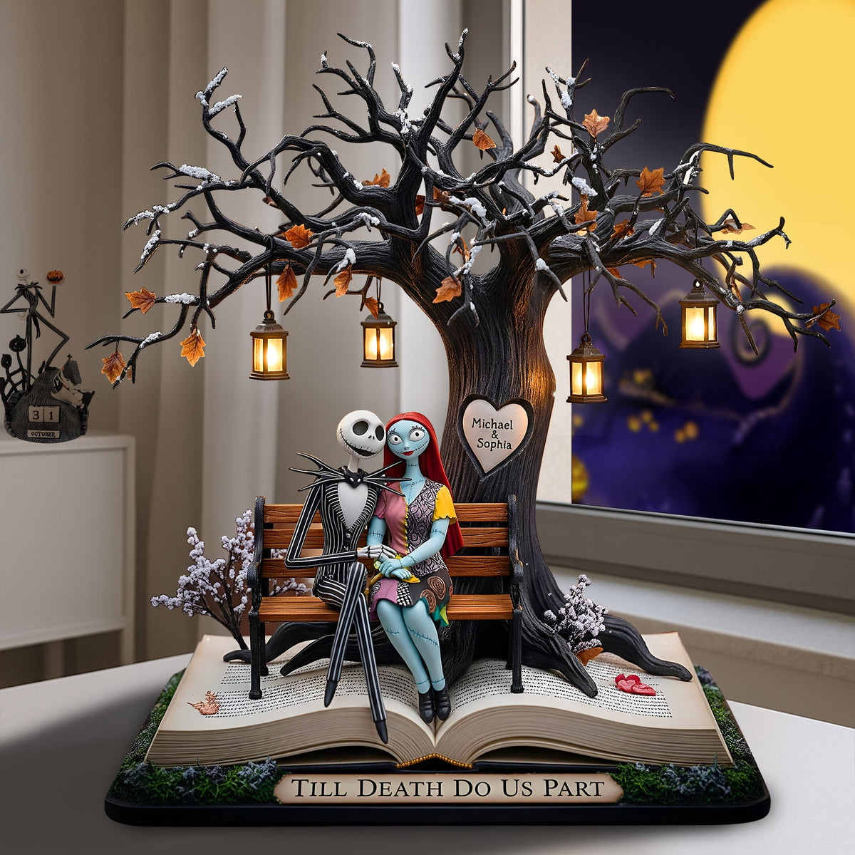 Haunted Couple Under The Lantern Tree Acrylic Plaque - Personalized Gifts For Couple 03PALU110725-Homacus