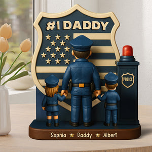 Police Dad Plaque - Personalized Christmas Gifts For Dad 03toqn060525-Homacus