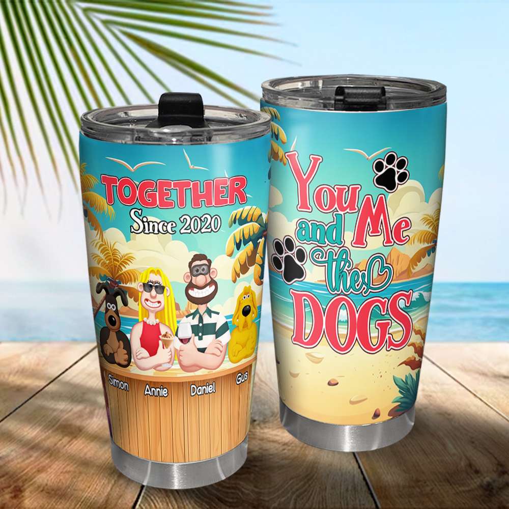 Personalized Gifts For Couples Tumbler Summer Couple & Fur Babies 03XQLU160125PA-Homacus